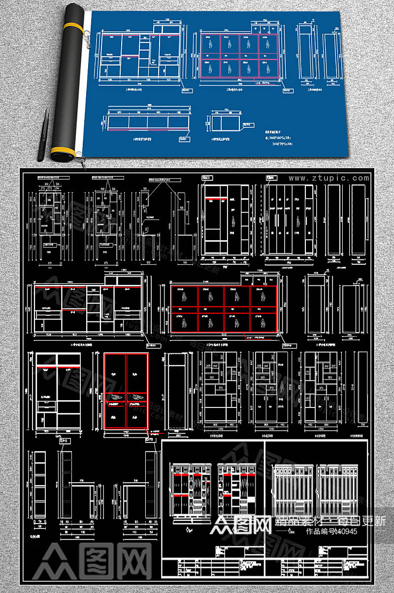 新款衣柜CAD施工图素材