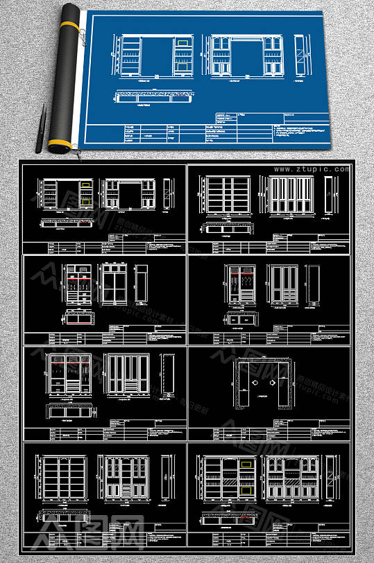 最齐木柜CAD素材-众图网