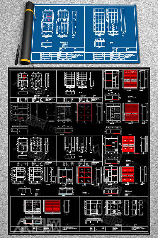 原创柜子CAD素材-众图网