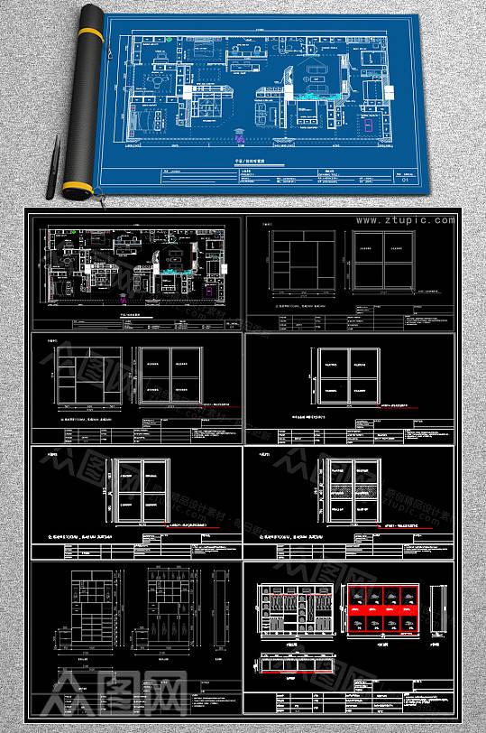 全新柜子CAD图库-众图网