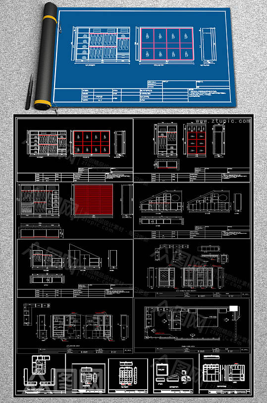 新款柜子CAD平面图-众图网
