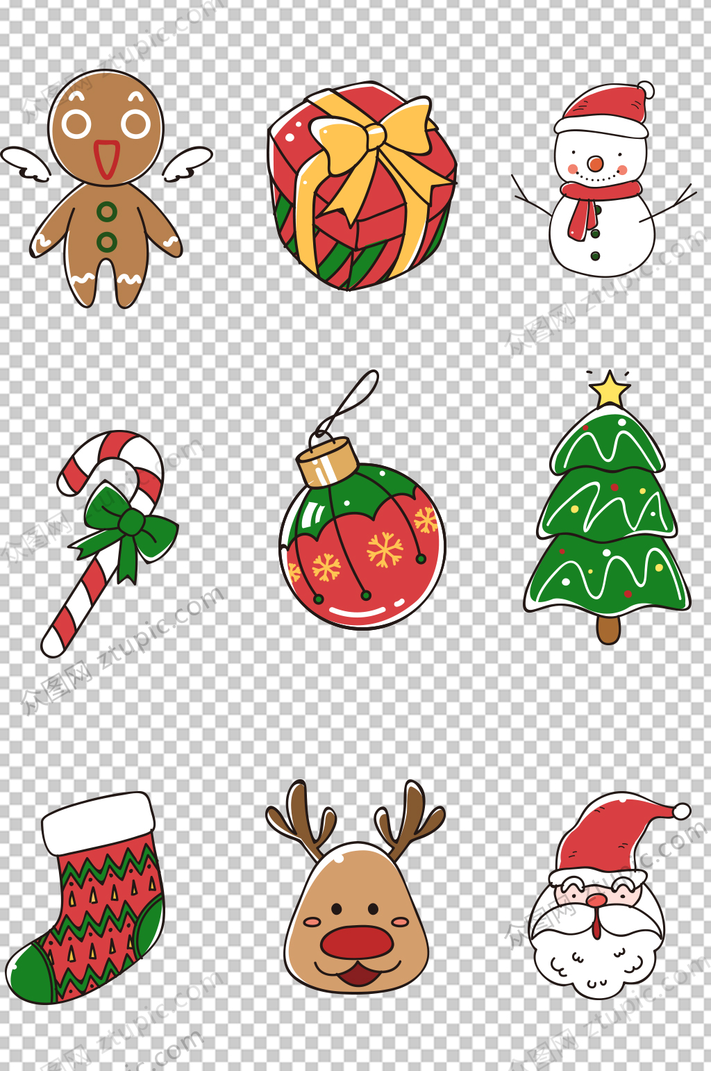 圣诞元素免扣png素材