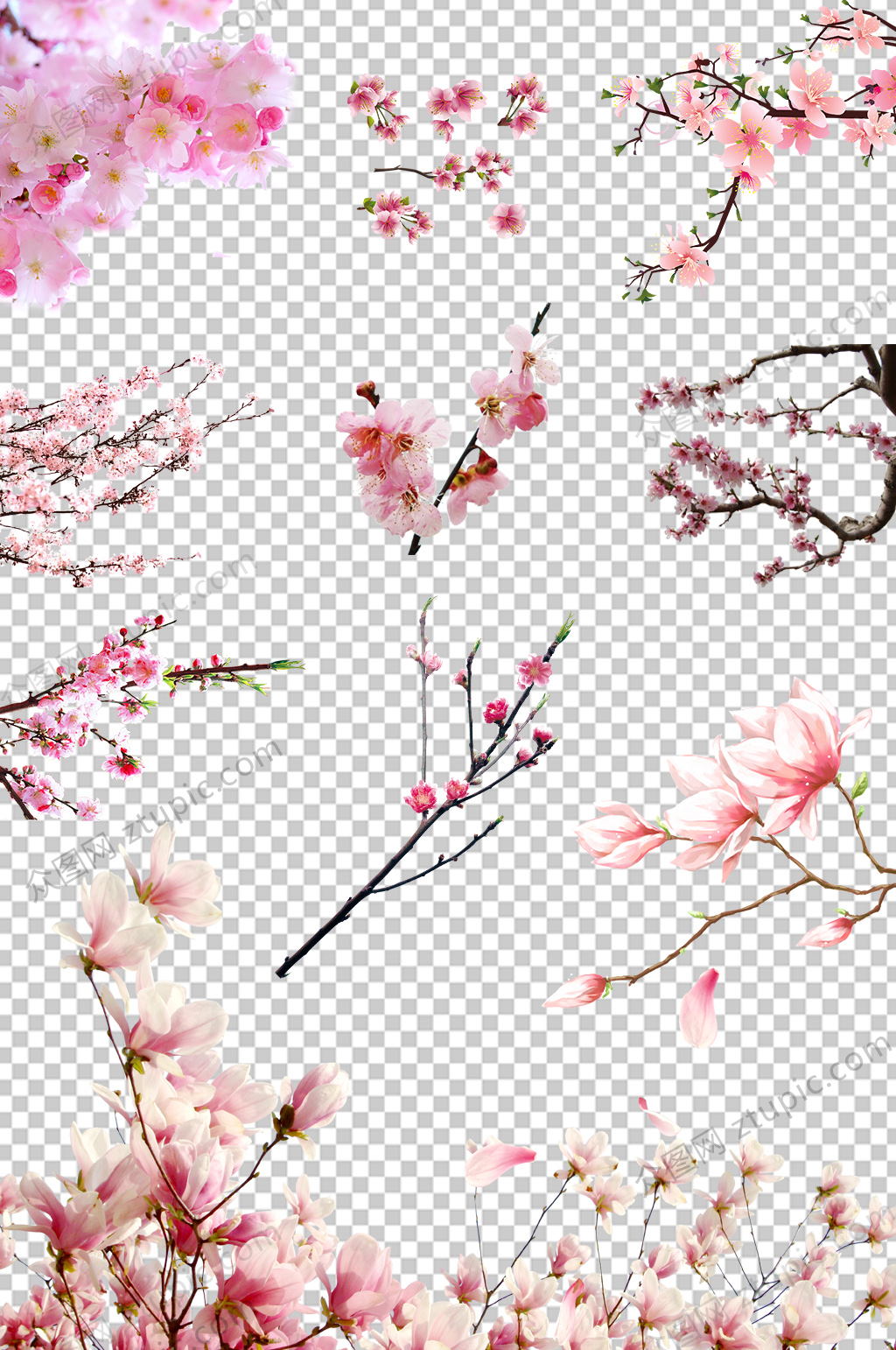 桃花浪漫PNG免抠素材素材