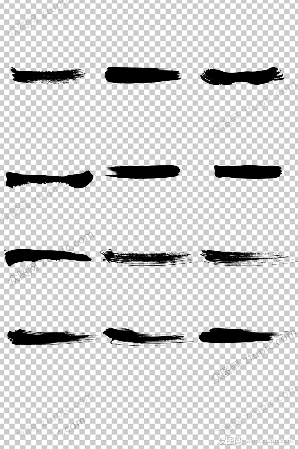 中国风毛笔笔触免扣素材