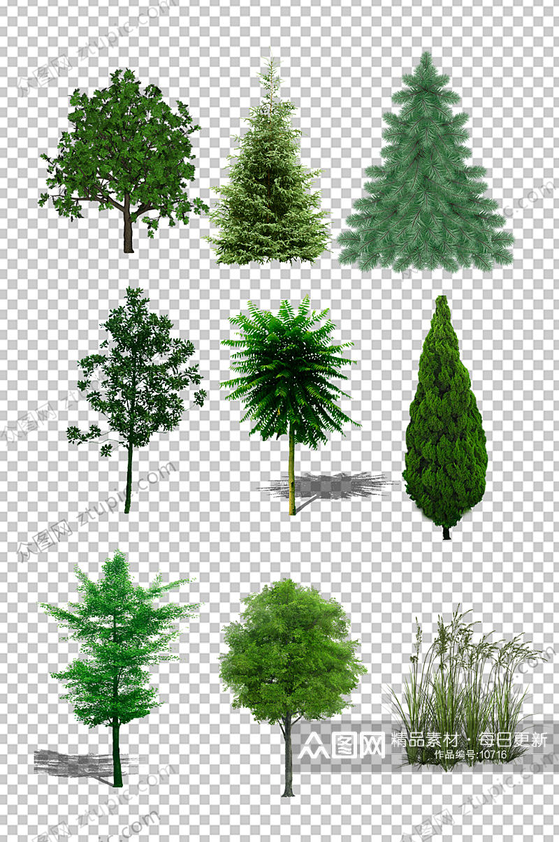 绿色树木PNG元素素材