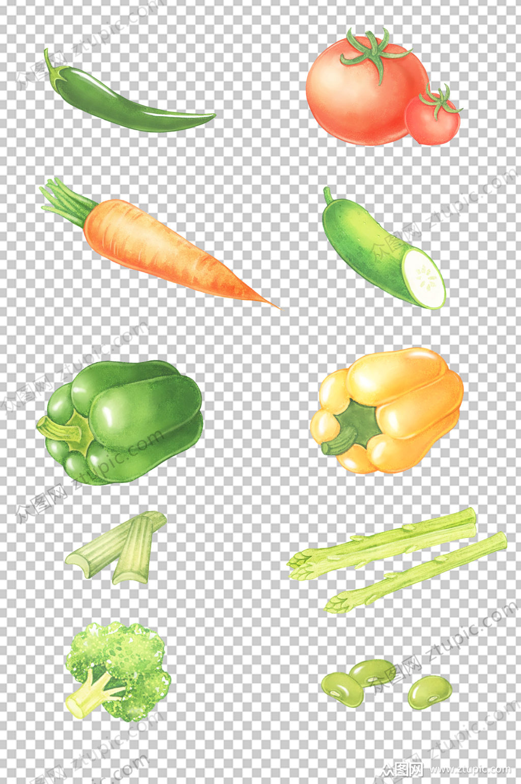 手绘蔬菜png素材