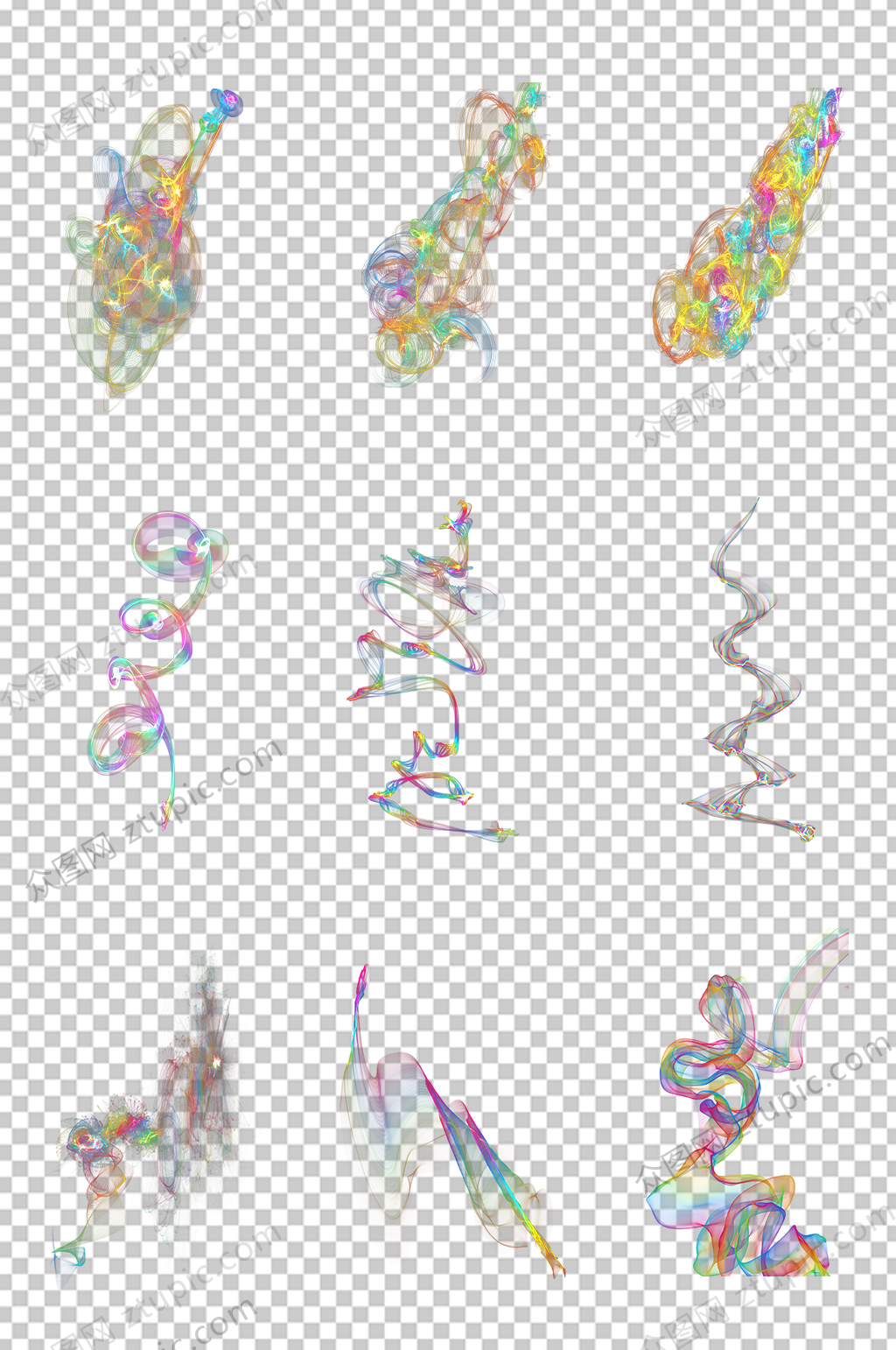 彩色激光烟雾素材素材