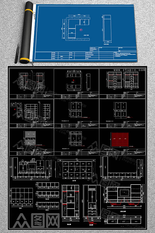 全套柜子CAD素材-众图网