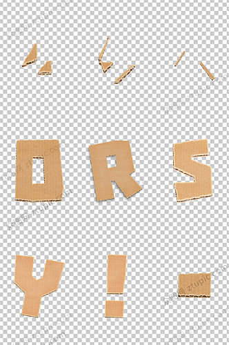 字母瓦楞纸模型小元素