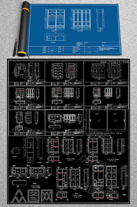 整套柜子CAD素材-众图网