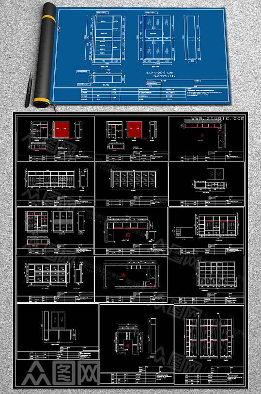 全新柜子CAD素材-众图网
