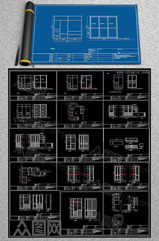 最齐柜子CAD素材-众图网