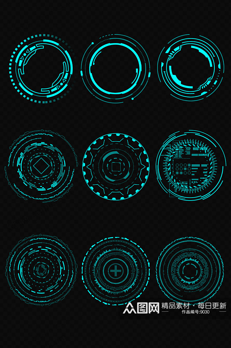 科技感图形免扣PNG元素素材