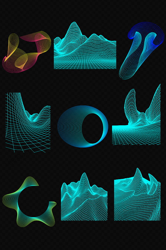 科技感线条光效免扣png素材