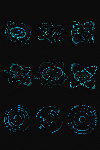 科技感粒子数据可视化PNG元素