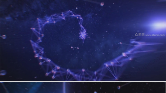 科技粒子光线穿梭企业年会片头-众图网
