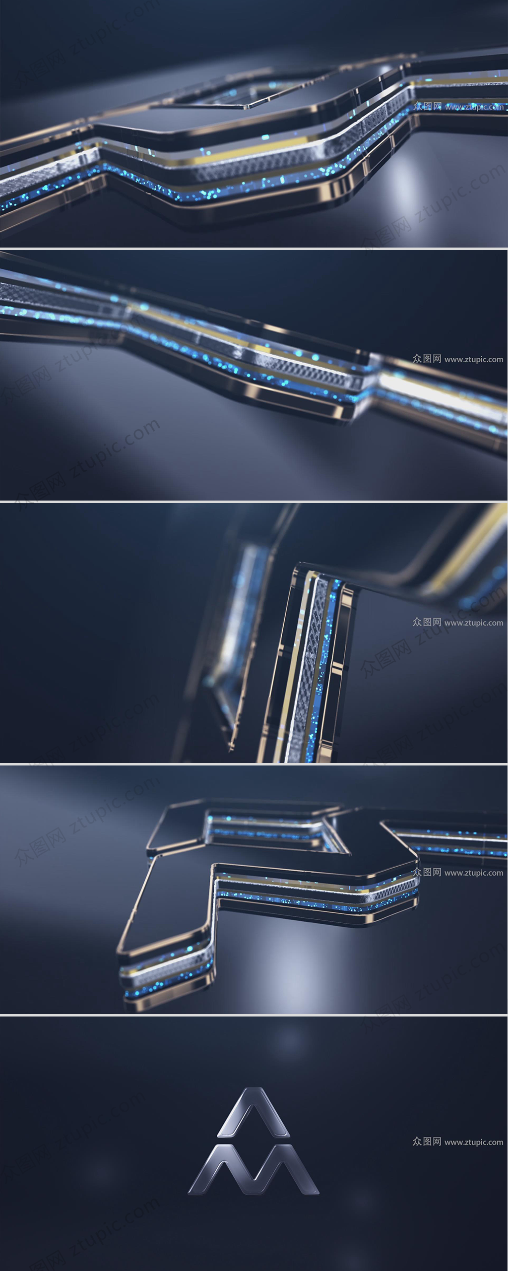 炫丽3D企业LOGO演绎视频素材
