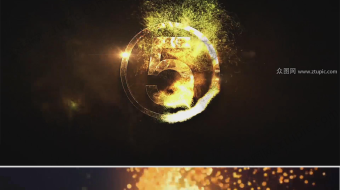 震撼金色粒子火炬传递企业年会视频-众图网