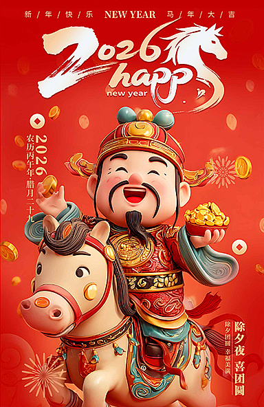 恭贺马年海报