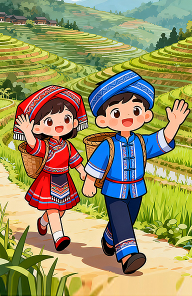 三月三壮族插画