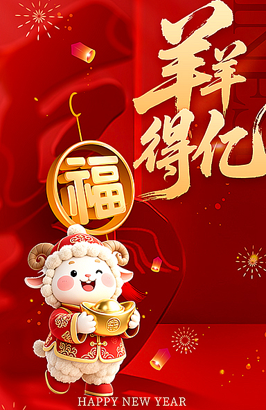 恭贺羊年海报