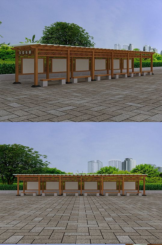 文化长廊户外宣传栏告示栏