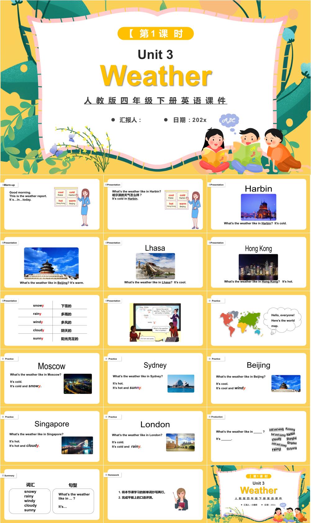英语教学课件PPT4年级素材
