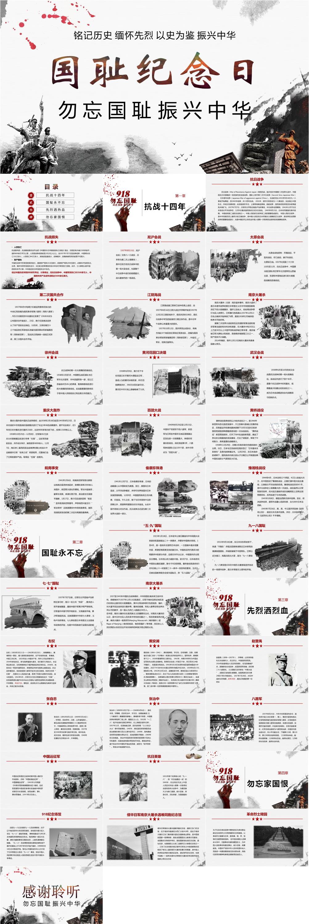 历史教育主题课件PPT素材