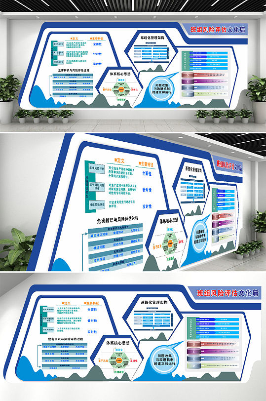 墙班组风险评估文化墙企业班组建设文化墙-众图网