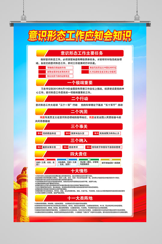 意识形态工作应知会海报-众图网