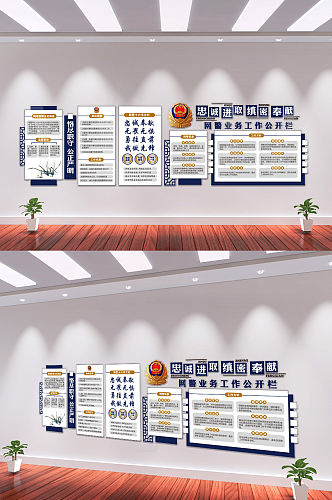 公安网警业务工作公开栏文化墙