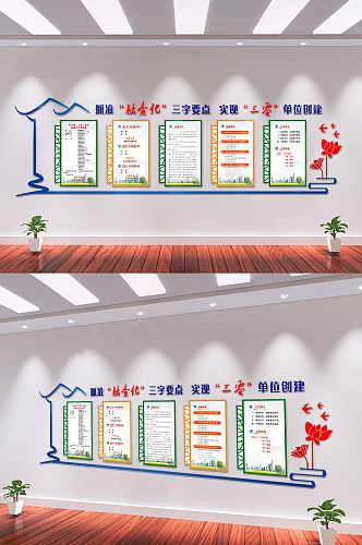 实现三零单位创建文化墙