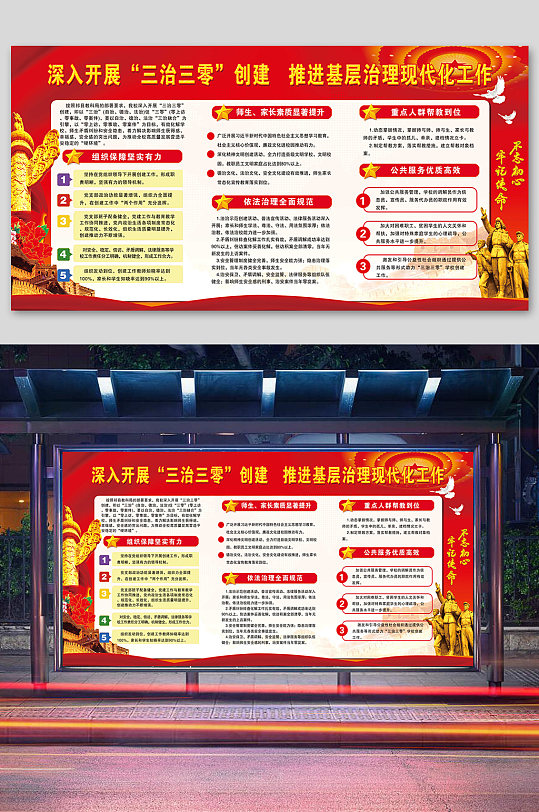 深入开展三零单位创建宣传栏展板