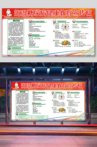 防治糖尿病健康教育知识宣传栏