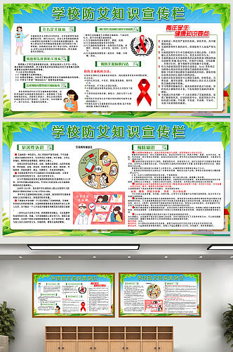 学校艾滋病防治教育宣传栏展板排版