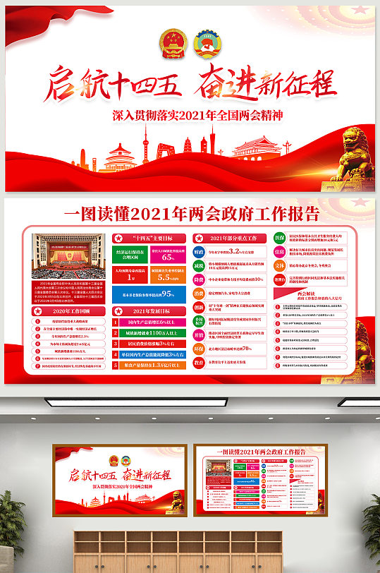 左右一套2021两会政府工作报告展架立即下载聚焦2021两会展板立即下载