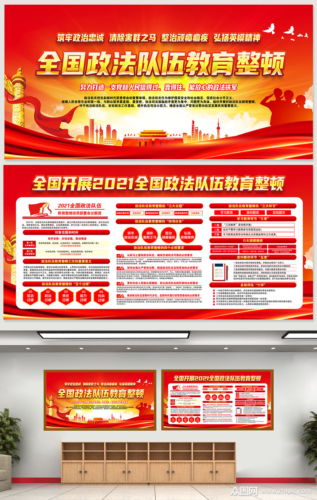 全国政法队伍教育整顿宣传栏展板