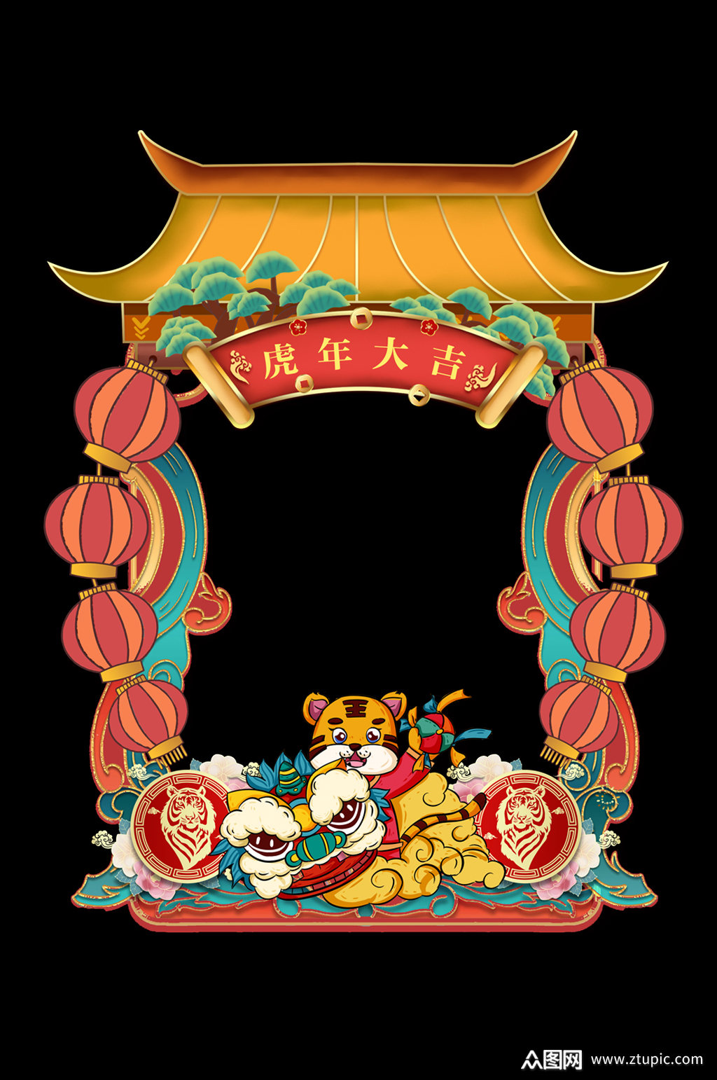 2022虎年拍照道具框素材