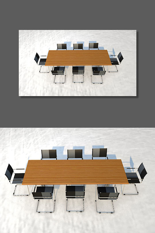 3维现代风会议桌C4D样机
