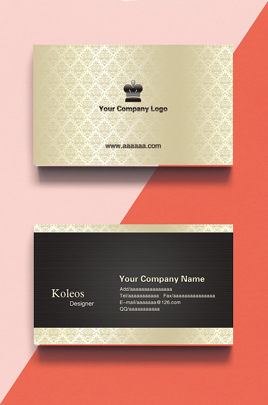 金色大气销售老板名片