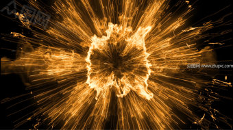 金色粒子爆炸特效-众图网