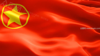 共青团团旗视频素材-众图网