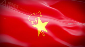 少先队旗帜飘扬视频-众图网