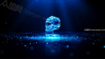 4K玻璃质感旋转数字倒计时-众图网