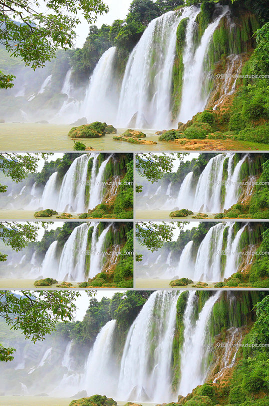 实拍唯美山水瀑布 风景视频-众图网