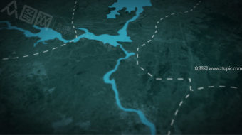 区域核心科技感地图定位-众图网