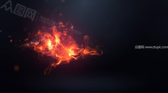 大气粒子火焰标志片头AE模板-众图网