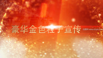 金色粒子包装片头ae模板-众图网