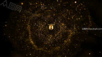 金色粒子生长动画ae模板-众图网