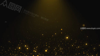 金色粒子上升背景视频-众图网